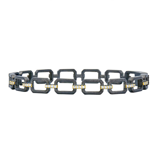 Freida Rothman Chain Link Hinged Bangle available at The Good Life Boutique