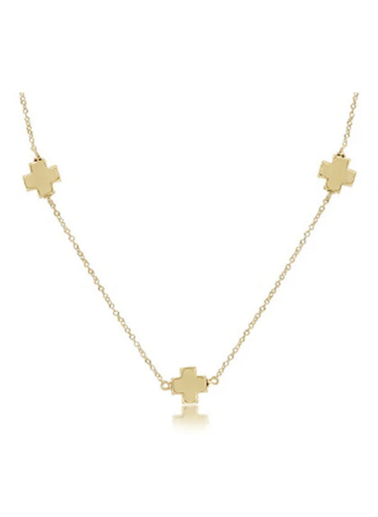 enewton design 17" Choker Simplicity Chain Gold - Signature Cross Gold available at The Good Life Boutique