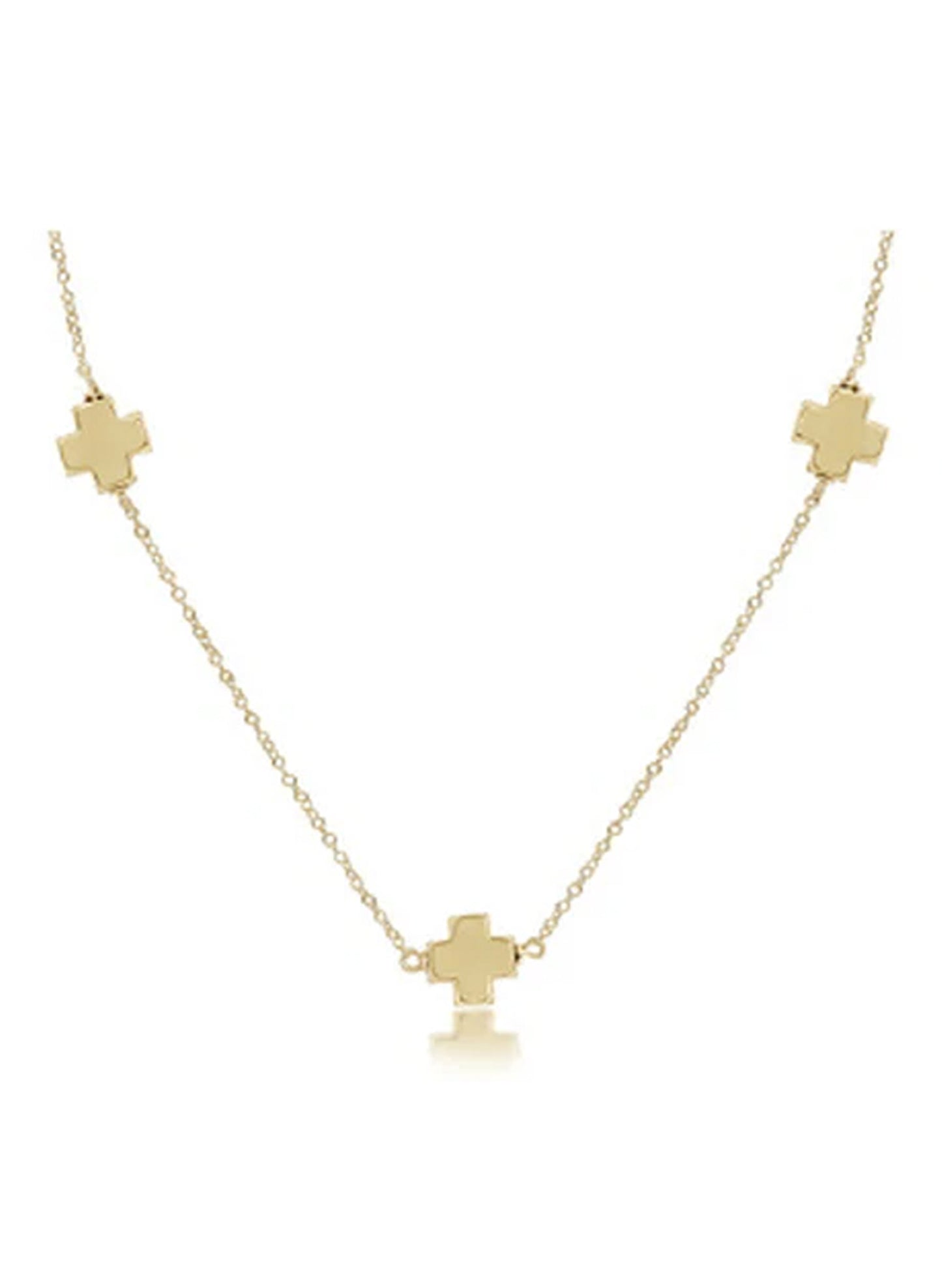 enewton design 17" Choker Simplicity Chain Gold - Signature Cross Gold available at The Good Life Boutique