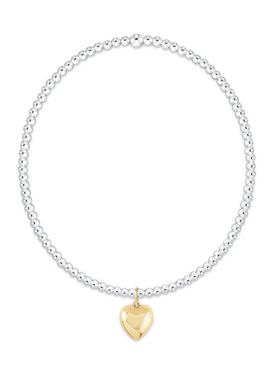 enewton design Enewton - Classic Mixed Metal 2mm Bracelet - Love Plush Small Gold Charm available at The Good Life Boutique
