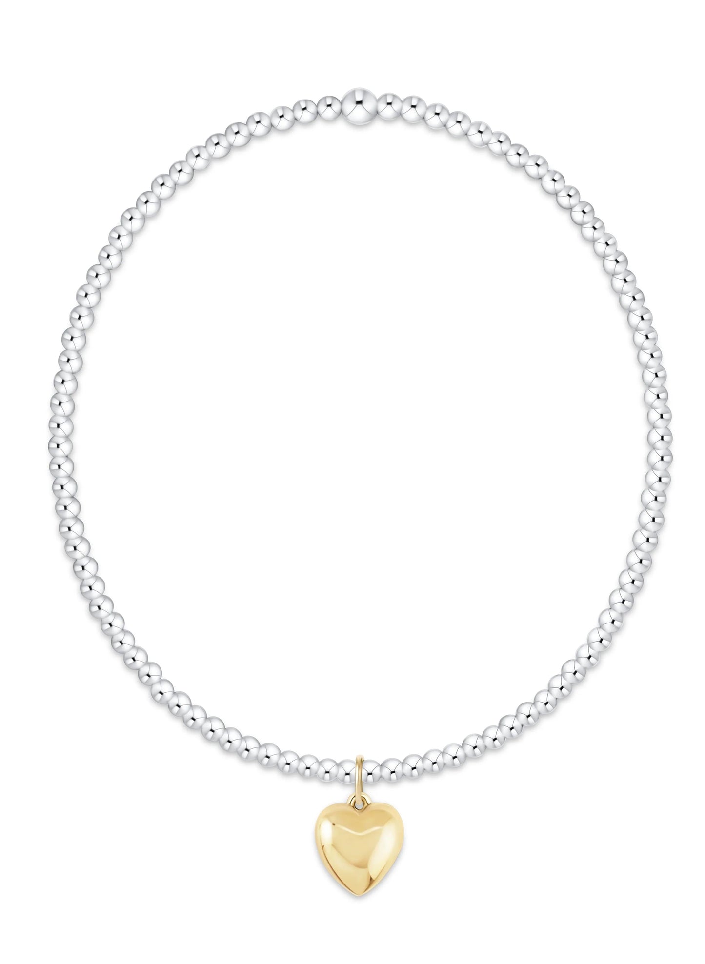 enewton design Enewton - Classic Mixed Metal 2mm Bracelet - Love Plush Small Gold Charm available at The Good Life Boutique