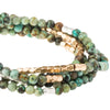 Scout Curated Wears Scout Curated Wears - Stone Wrap Bracelet/Necklace - African Turquoise - Stone of Transformation available at The Good Life Boutique
