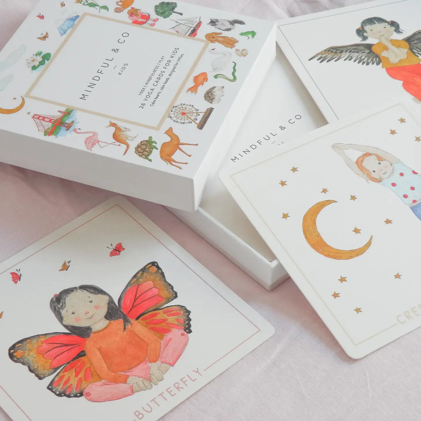 Mindful and Co Kids Yoga Flash Cards available at The Good Life Boutique