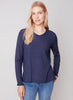 Charlie B Charlie B - V-Neck Sweater - H-Denim available at The Good Life Boutique