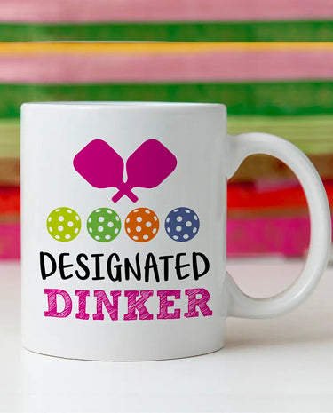 Canary Road Pink "Designated Dinker" Pickleball Mug available at The Good Life Boutique