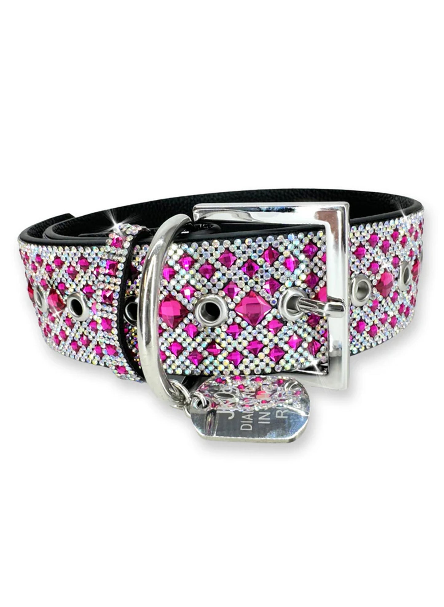 JacquelineKent Jacqueline Kent - Dog Collar - Chocolate Rose - Pink Silver - Medium available at The Good Life Boutique