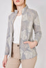 Dolcezza Inc. Dolcezza - Knit Jacket -Leaf print - Taupe + Cream available at The Good Life Boutique