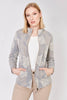 Dolcezza Inc. Dolcezza - Knit Jacket -Leaf print - Taupe + Cream available at The Good Life Boutique