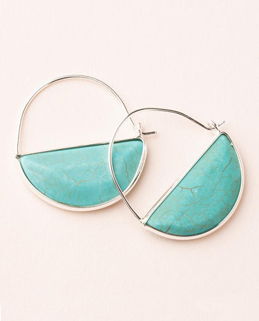 Scout Curated Wears Scout Curated Wears - Stone Prism Hoop - Turquoise/Silver available at The Good Life Boutique