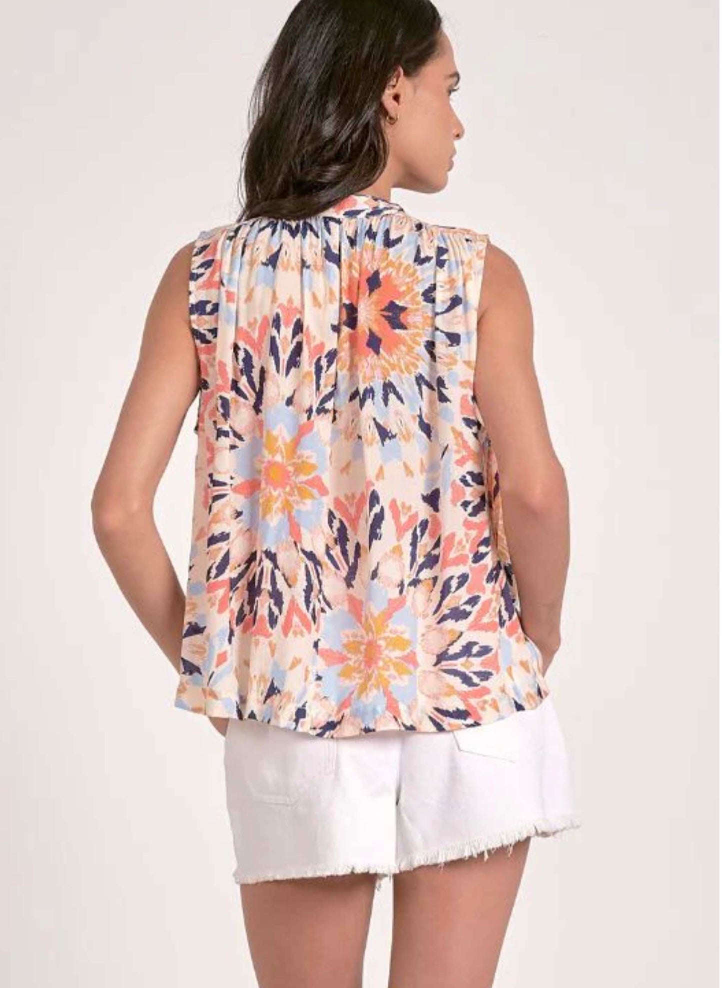 Elan Elan - Top Sleeveless Flowy - Multi Kaleidoscope available at The Good Life Boutique