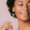 Scout Curated Wears Stone Prism Hoop - Amazonite/Gold- Courage available at The Good Life Boutique
