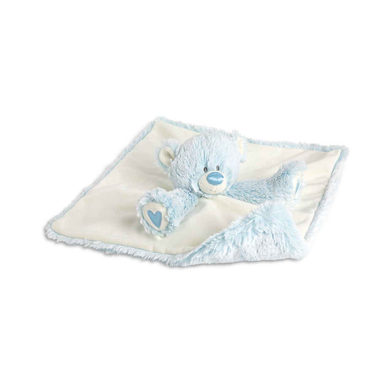 Demdaco Teddy Rattle Blankie - Blue available at The Good Life Boutique