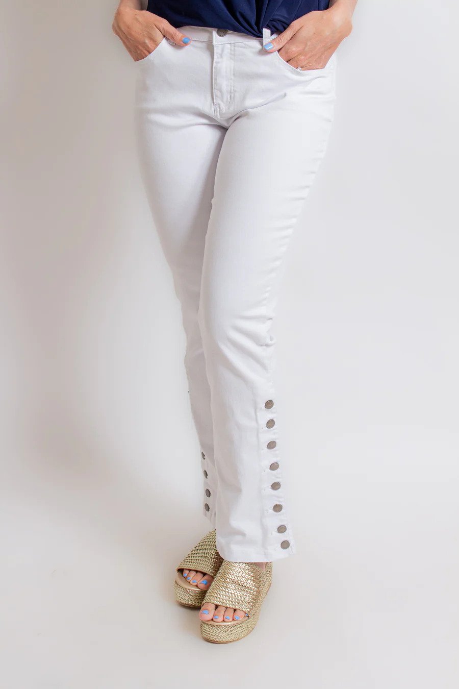 A.Z.I. Jeans A.Z.I. - Patti Denim Jeans - White available at The Good Life Boutique