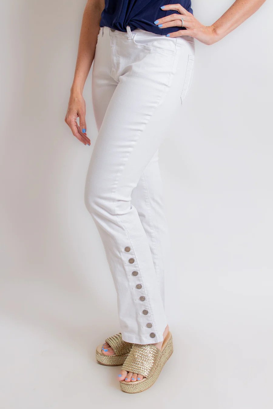 A.Z.I. Jeans A.Z.I. - Patti Denim Jeans - White available at The Good Life Boutique