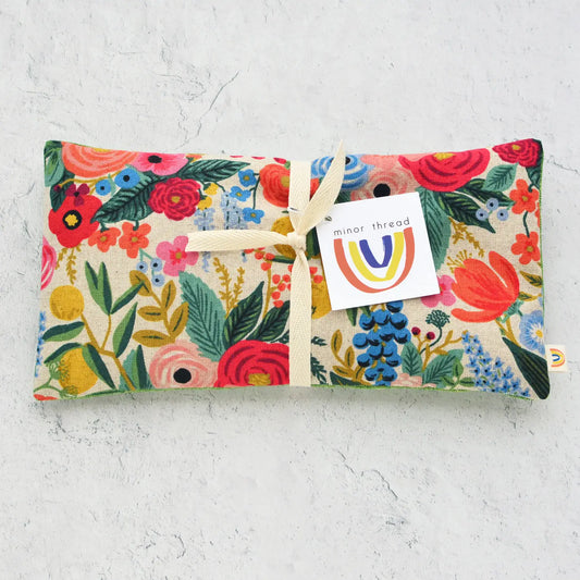 Minor Thread Oversized Eye Pillow In Garden Party Floral Canvas - Lavender available at The Good Life Boutique