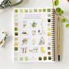 Garden Watercolor Workbook with painting tutorials and color swatches by Emily Lex Studio