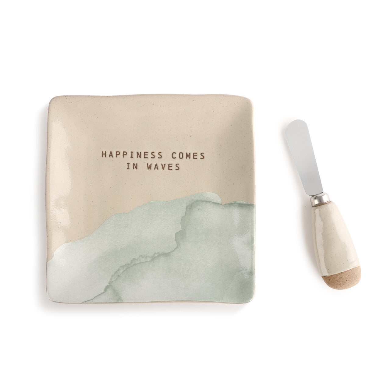 Demdaco Plate/Spreader Set - Happiness Waves available at The Good Life Boutique