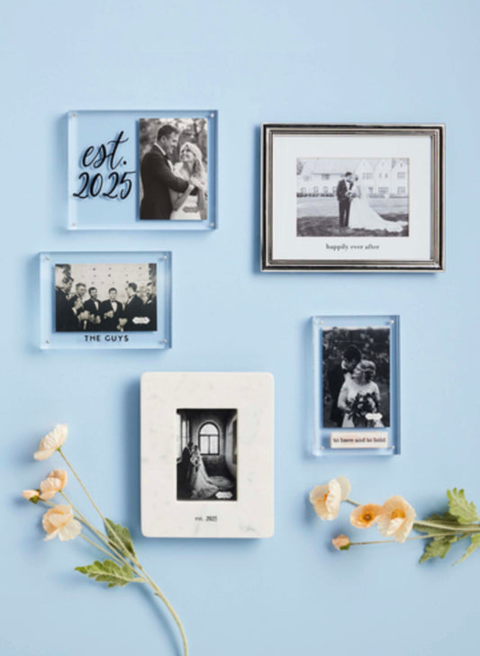 Mud Pie 5X7 Happy Metal Frame available at The Good Life Boutique
