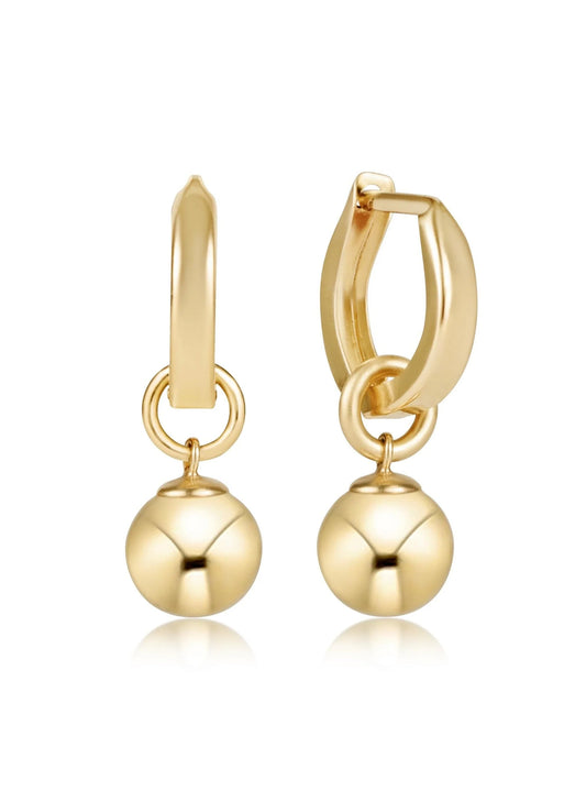 enewton design Enewton - Huggie Gold 0.5" Hoop - Classic Gold 8MM Charm available at The Good Life Boutique