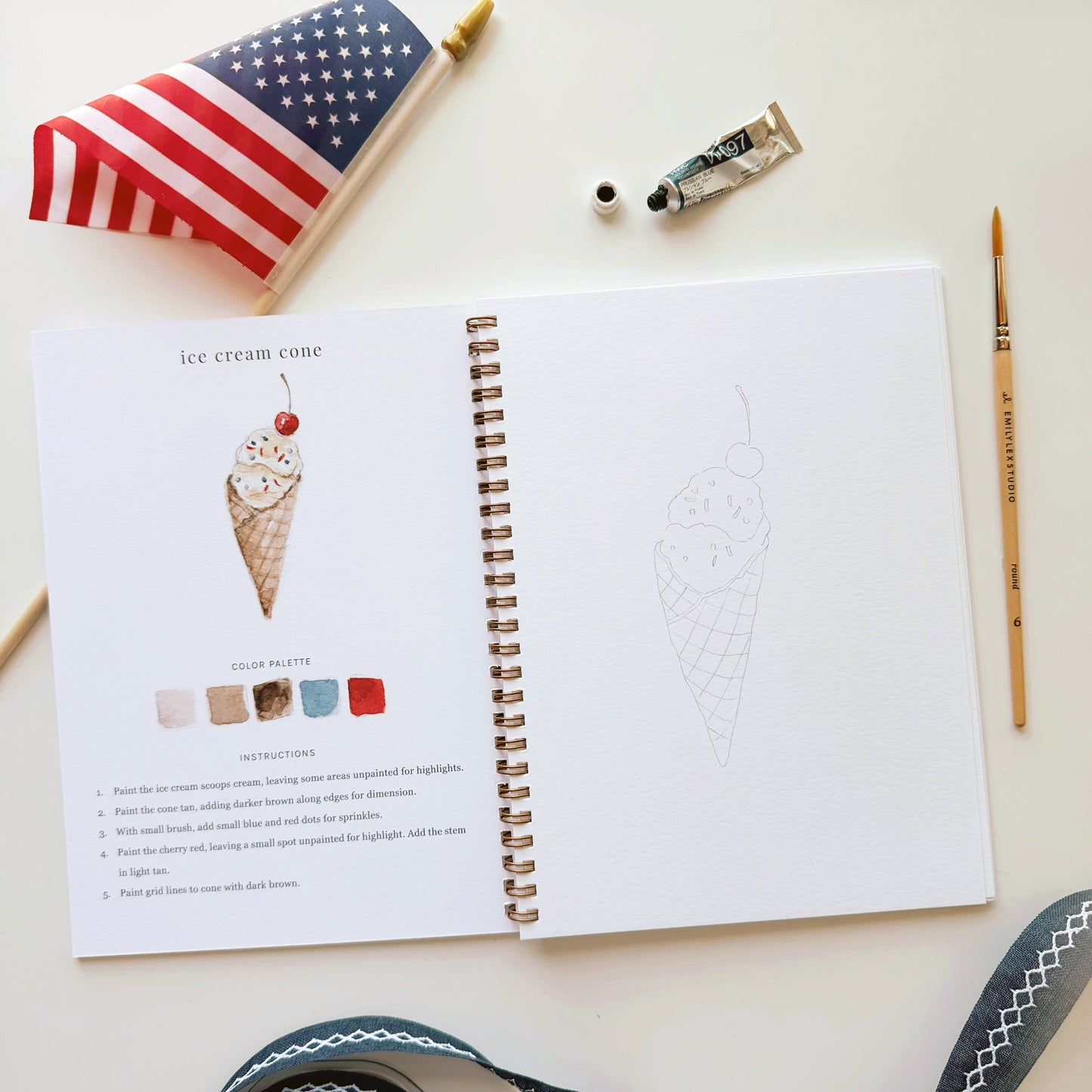 Emily Lex Studio Americana Watercolor Workbook available at The Good Life Boutique