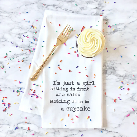 Dev D + Co. I'm Just A Girl - Tea Towel available at The Good Life Boutique