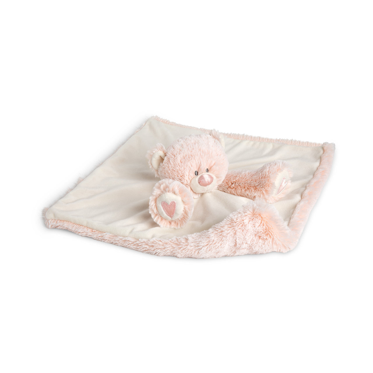 Demdaco Teddy Rattle Blankie - Pink available at The Good Life Boutique