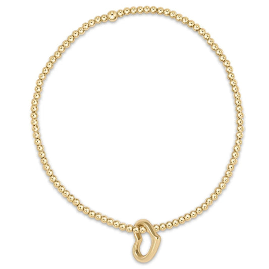 enewton design Enewton - Classic Gold 2.5mm Bead Bracelet - Love Gold Charm available at The Good Life Boutique