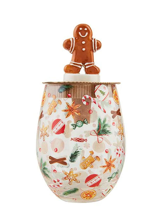 Mud Pie Gingerbread Christmas Wine Glasses available at The Good Life Boutique