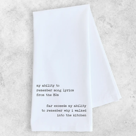 Dev D + Co. My Ability To Remember - Tea Towel available at The Good Life Boutique