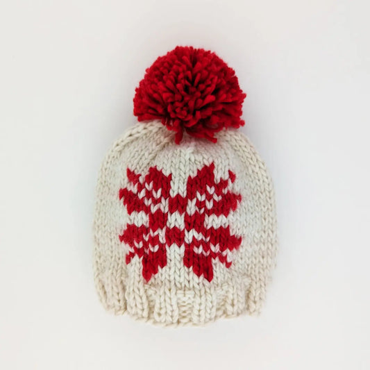 Huggalugs Snowflake Natural Beanie Hat available at The Good Life Boutique