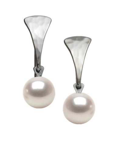 Ed Levin E.L. Designs (Formerly Ed Levin) - Newport Earring Sterling Silver with Medium Pearl available at The Good Life Boutique