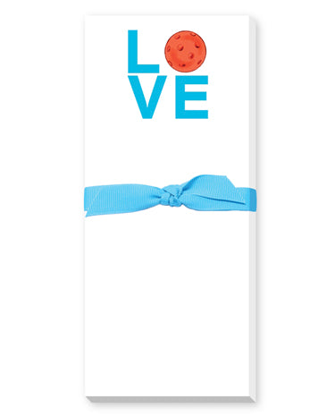 Donovan Designs Love Pickleball Skinny Notepad available at The Good Life Boutique