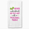 Canary Road Old Lady Pickleball Kitchen Towel - Pink available at The Good Life Boutique