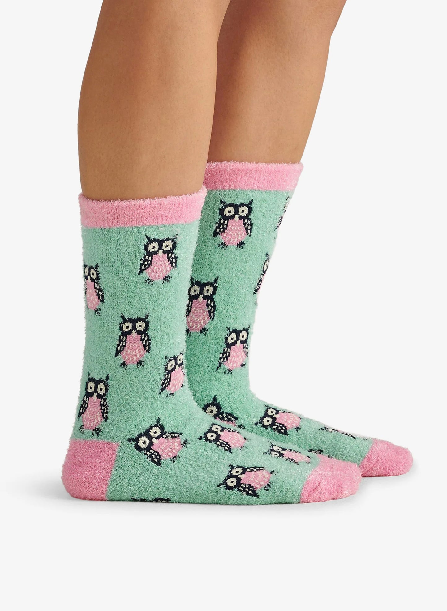 Patterened Owls Fuzzy - Aqua