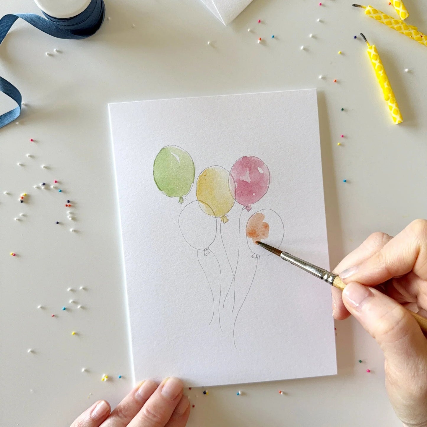 Emily Lex Studio Celebrate Paintable Watercolor Notecard Set available at The Good Life Boutique