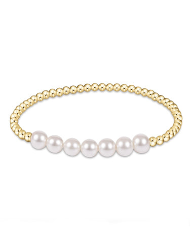 enewton design Classic Gold Beaded Blissful Pattern 3mm Bead Bracelet - 6mm Pearl available at The Good Life Boutique