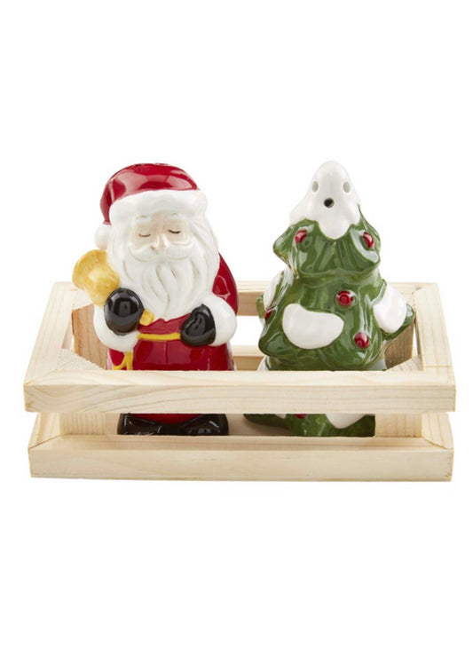 Mud Pie Santa Tree Salt Shaker Set available at The Good Life Boutique