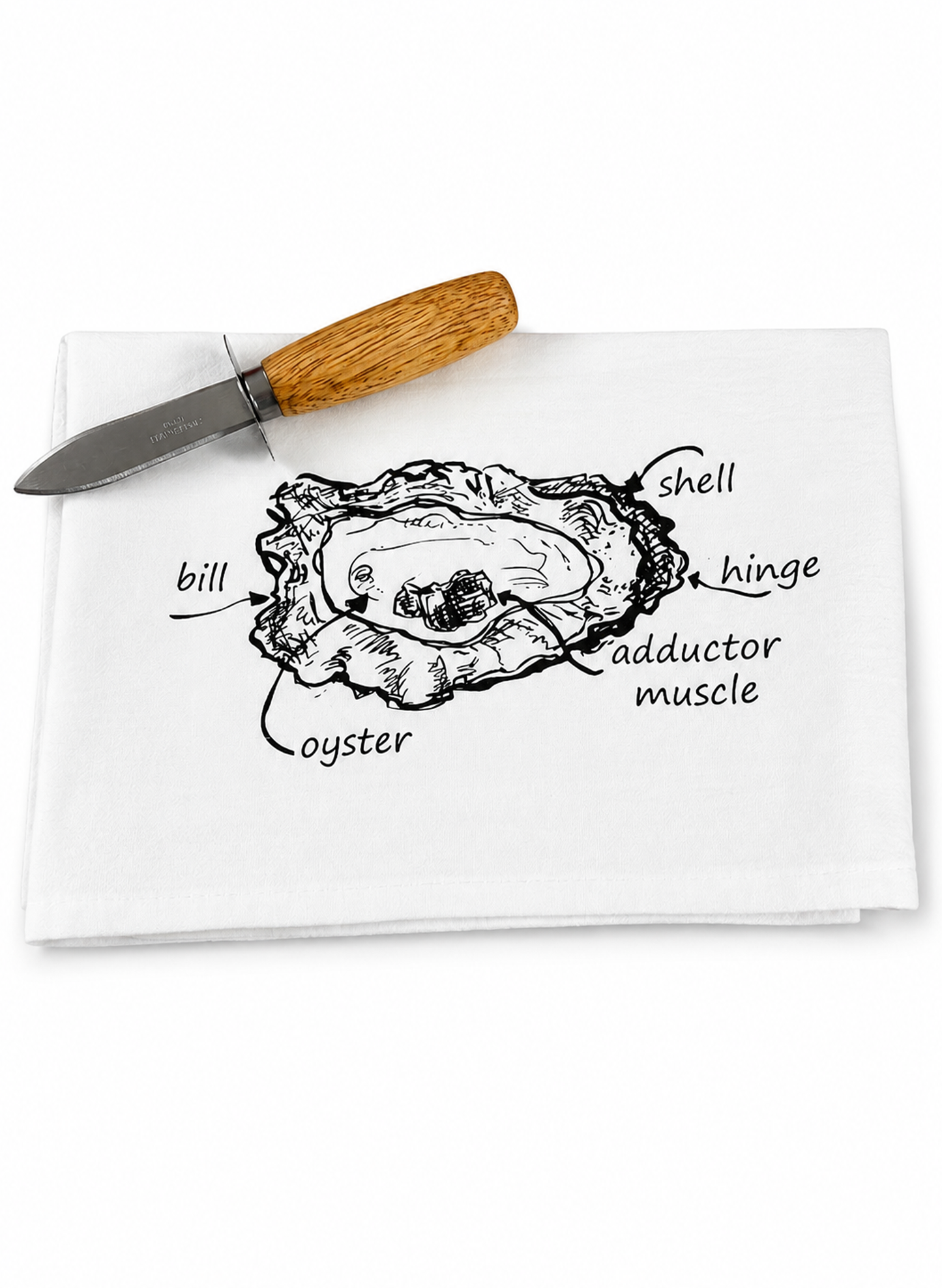 Familiar Goods Oyster Tea Towel available at The Good Life Boutique