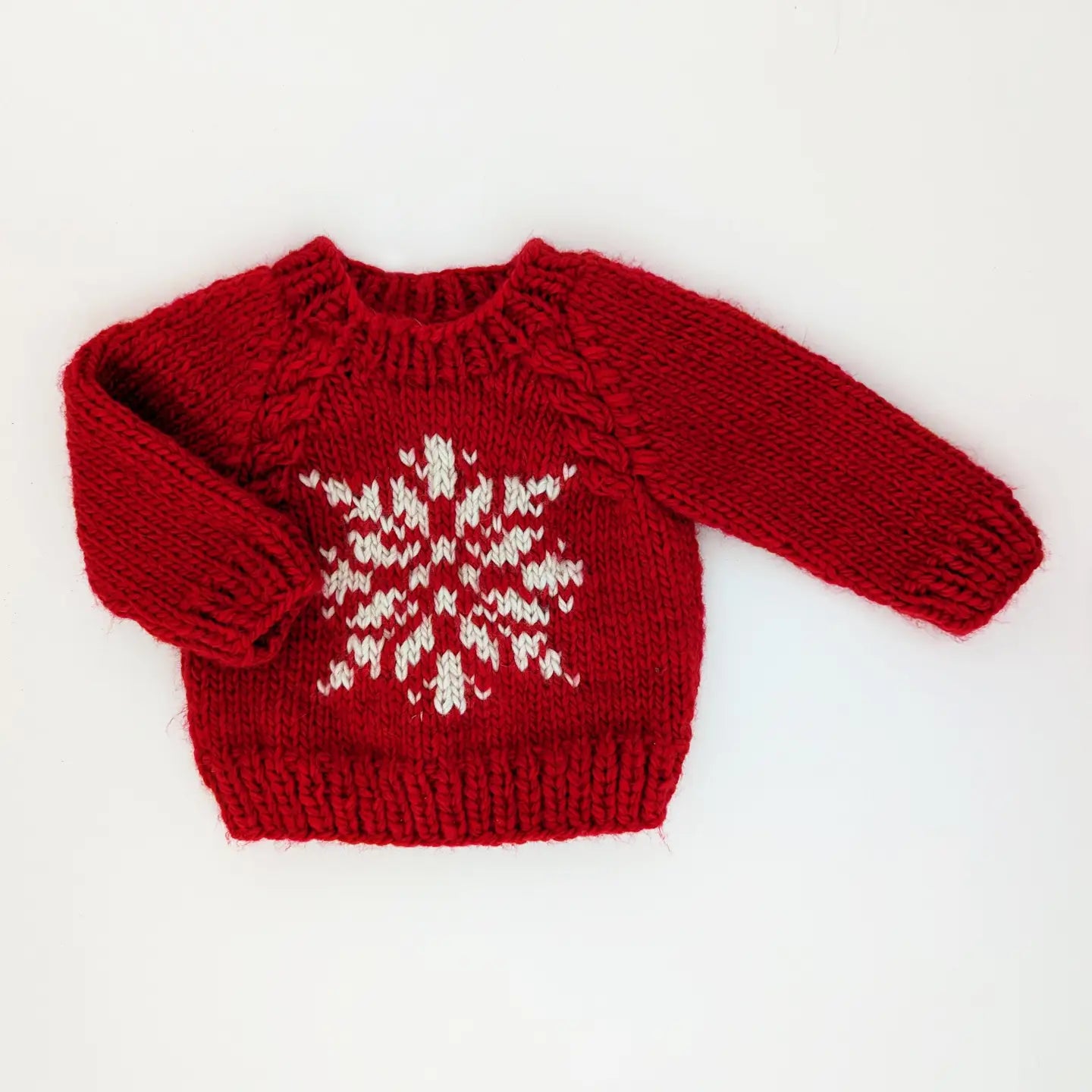 Huggalugs Snowflake Red Crew Neck Sweater available at The Good Life Boutique