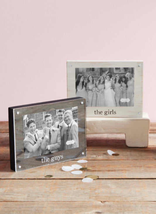 Mud Pie 4X6 Guys Acrylic Wood Frame available at The Good Life Boutique
