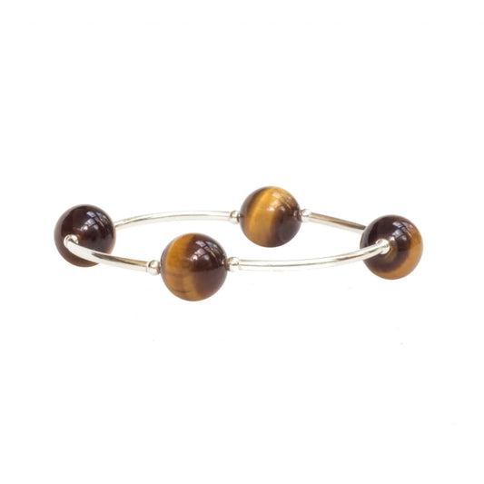 Made As Intended 12mm Tiger Eye Blessing Bracelet - 8.5" available at The Good Life Boutique