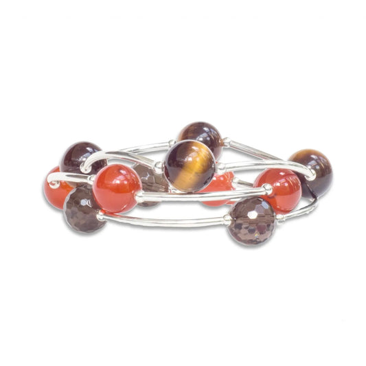 Made As Intended 12mm Tiger Eye Blessing Bracelet - 8.5" available at The Good Life Boutique