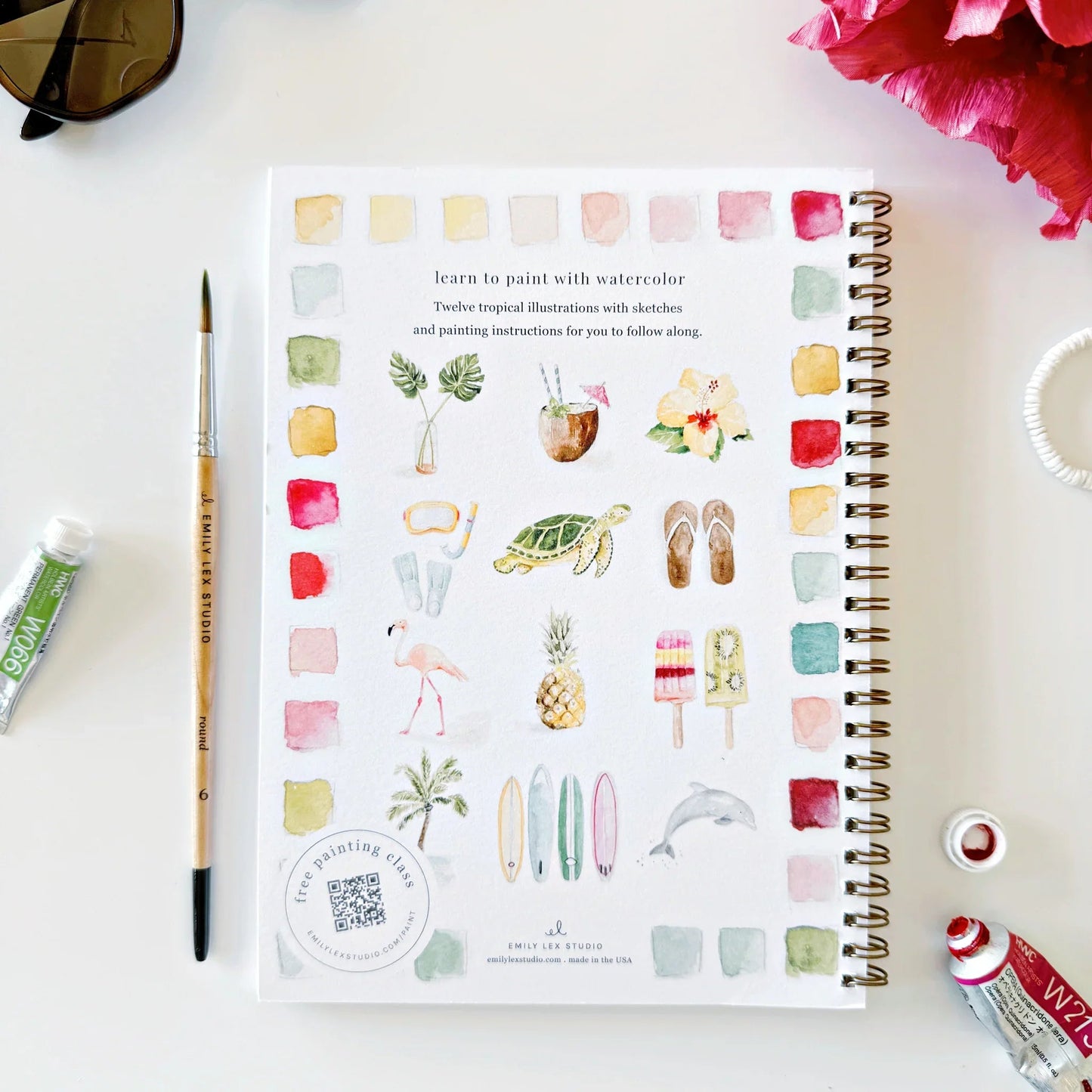 Emily Lex Studio Tropical Watercolor Workbook available at The Good Life Boutique