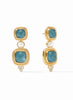 Julie Vos Julie Vos - Tudor Statement Earring - Iridescent Peacock Blue - OS available at The Good Life Boutique