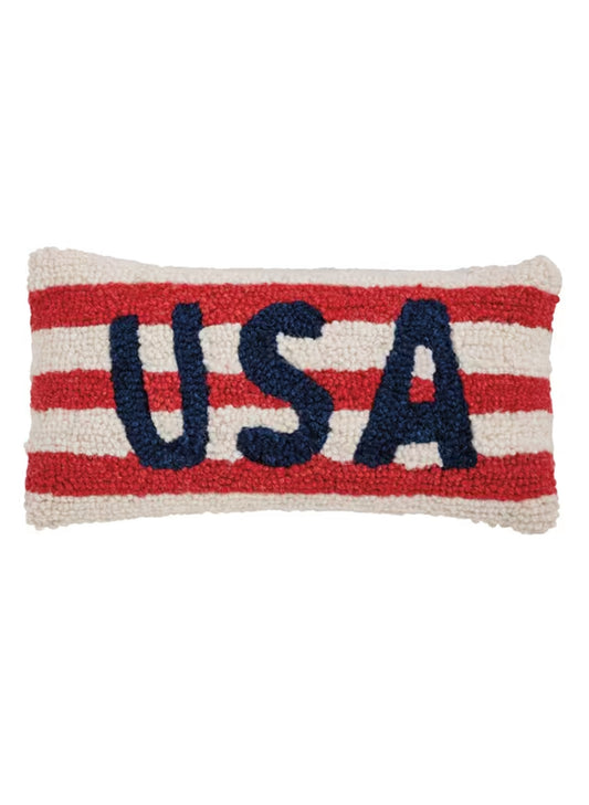 Mud Pie USA Hook Wool Pillow available at The Good Life Boutique