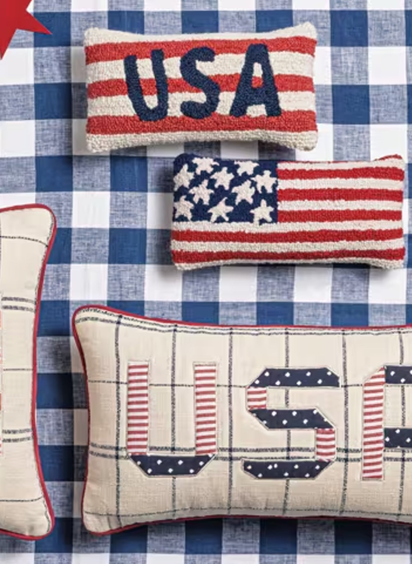 USA Hook Wool Pillow