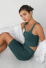Nikibiki Vintage Chevron Crop Top - One Size - Emerald Teal