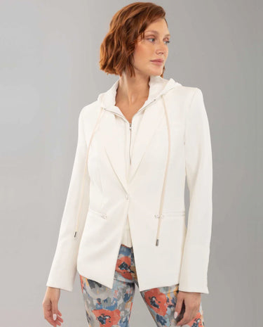 Lisette Lisette - Jade 26" Jacket/Hoodie Combo - Off White available at The Good Life Boutique