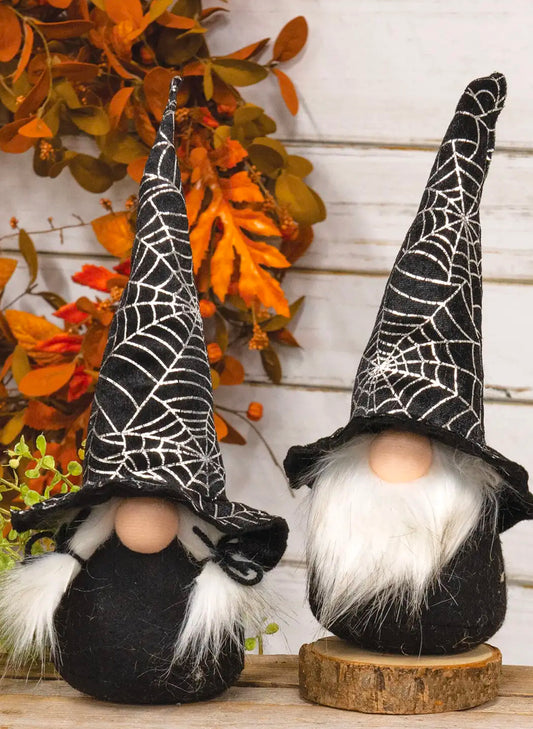 Bright Ideas Mr & Mrs Foil Spider Web Gnome available at The Good Life Boutique