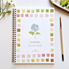 Flowers Watercolor Workbook by Emily Lex Studio with color swatches and paintbrush